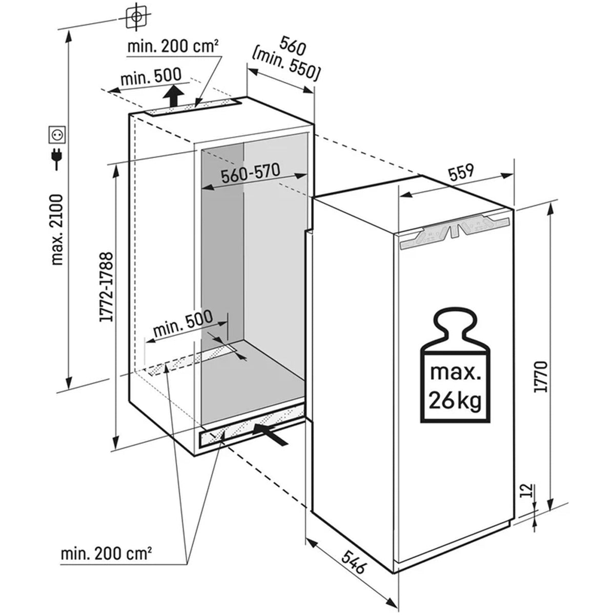 Liebherr Peak SIFNDI5178 Frost Free Fully Integrated Upright Freezer