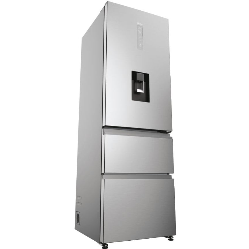 Haier 3D 60 Series 5 HTW5618EWMG Wifi Connected Total No Frost Freestanding Fridge Freezer - Stainless Steel - E Rated