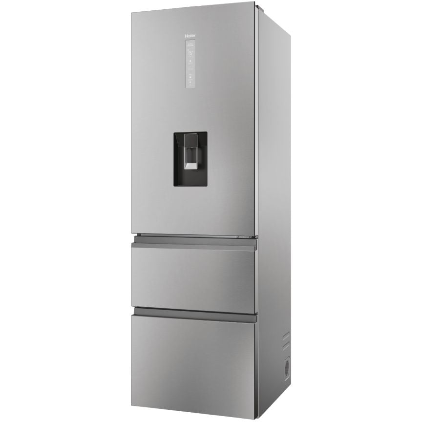 Haier 3D 60 Series 5 HTW5618EWMG Wifi Connected Total No Frost Freestanding Fridge Freezer - Stainless Steel - E Rated