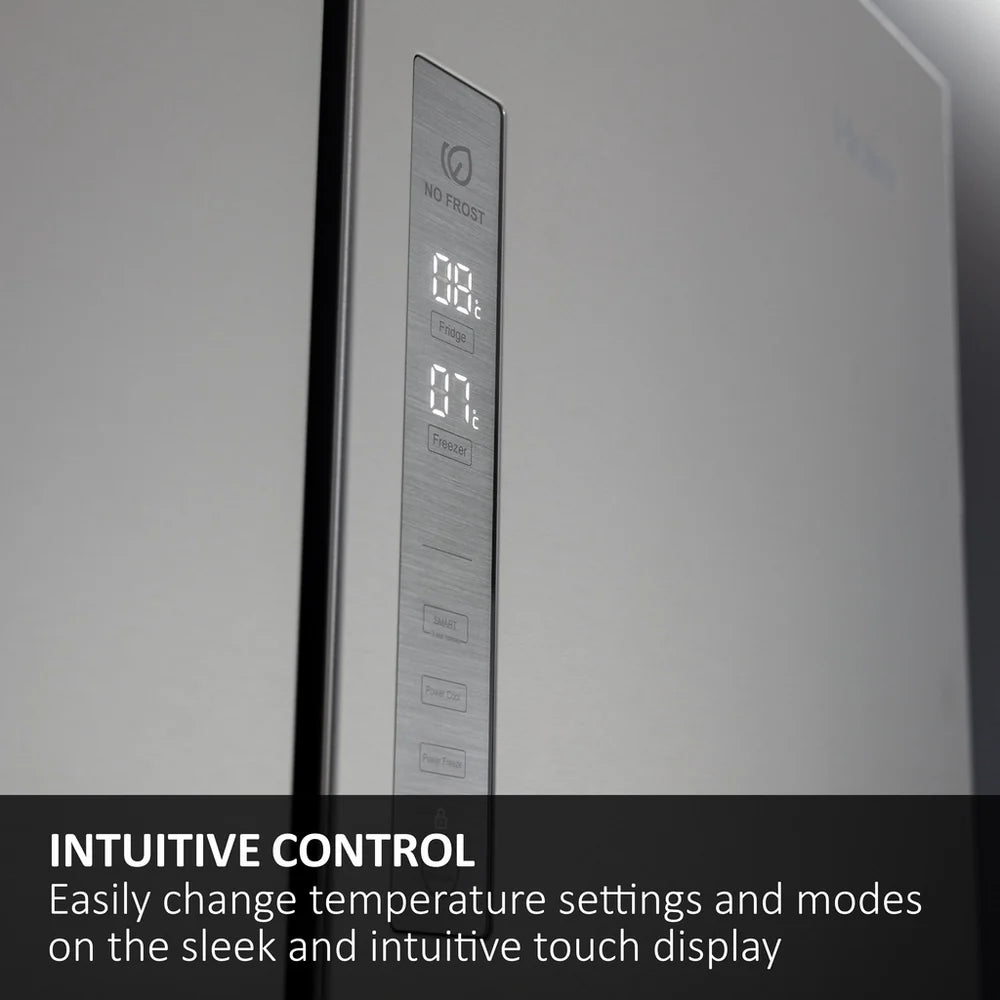 Haier 3D 60 Series 5 HTW5618EWMG Wifi Connected Total No Frost Freestanding Fridge Freezer - Stainless Steel - E Rated