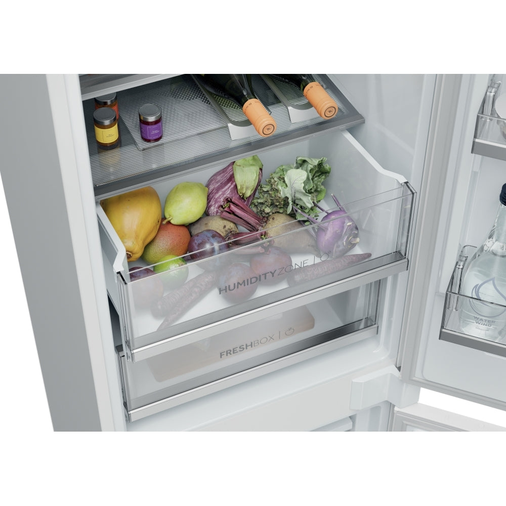 Haier HBQW5518EK-UK 177cm 70/30 Integrated Total No Frost Fridge Freezer with Sliding Door Hinge White - E Rated