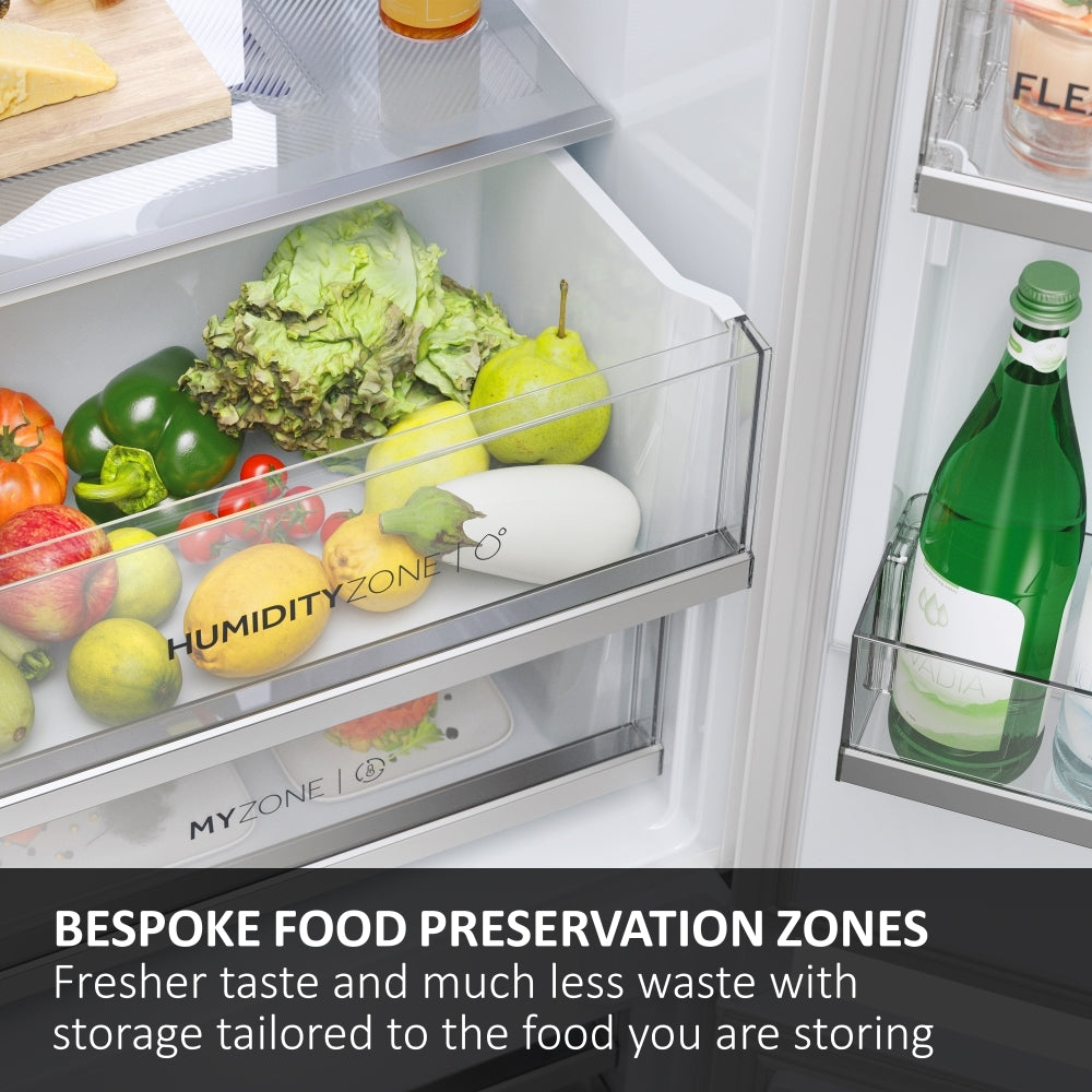 Haier HBW7518CTK 177cm 70/30 Integrated Total No Frost Fridge Freezer with Sliding Door Hinge White - C Rated