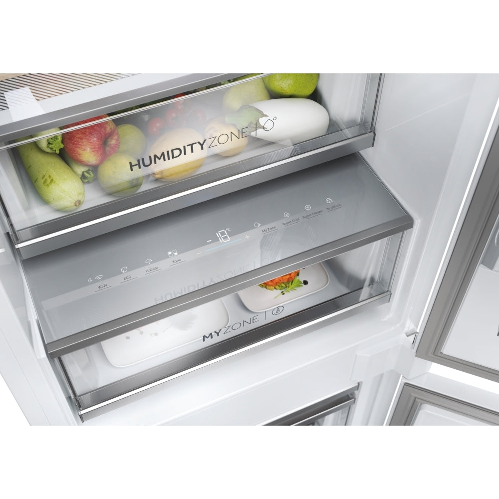 Haier HBW7518CTK 177cm 70/30 Integrated Total No Frost Fridge Freezer with Sliding Door Hinge White - C Rated