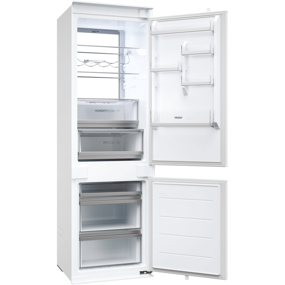 Haier HBW7518CTK 177cm 70/30 Integrated Total No Frost Fridge Freezer with Sliding Door Hinge White - C Rated