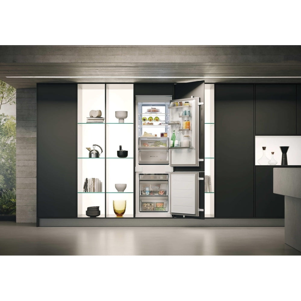 Haier HBW7518CTK 177cm 70/30 Integrated Total No Frost Fridge Freezer with Sliding Door Hinge White - C Rated