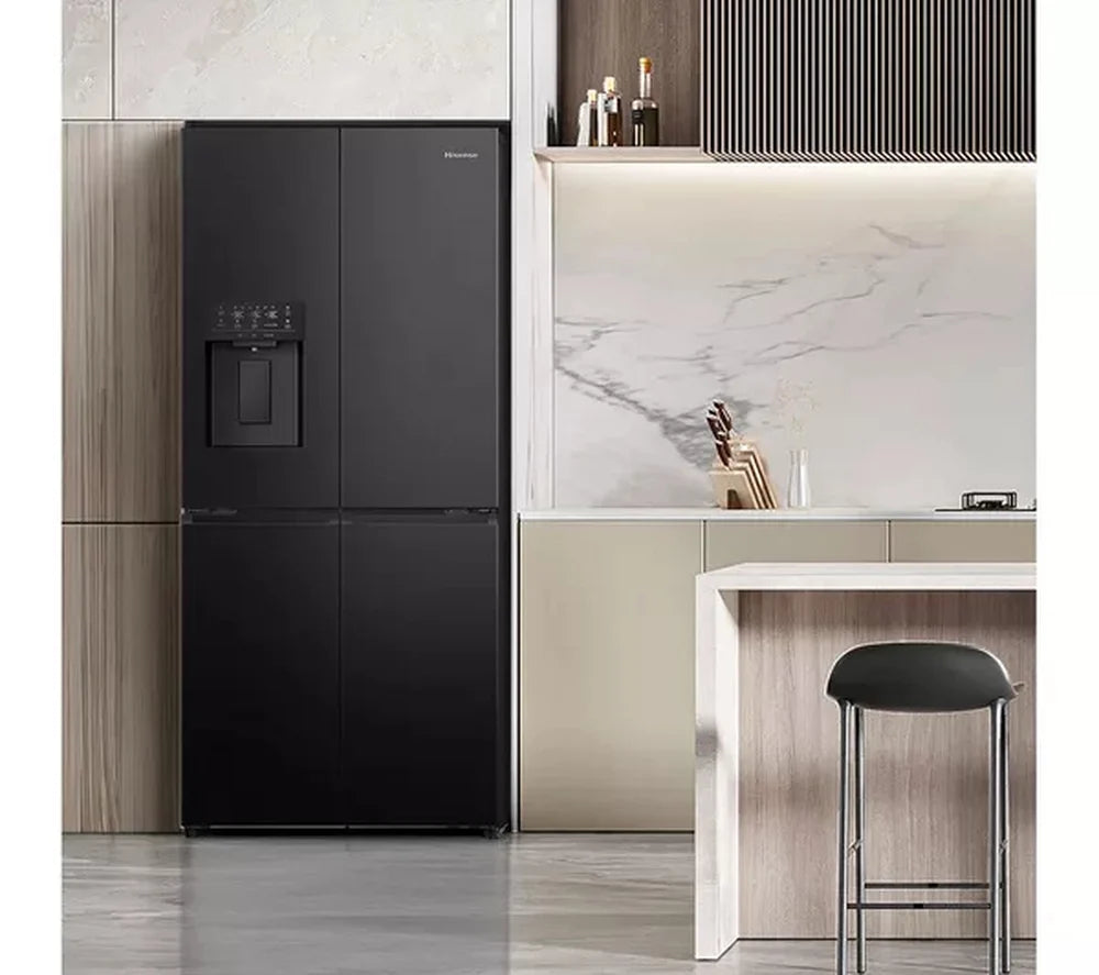 Hisense RQ5P470SYFD PureFlat Non-Plumbed Total No Frost American Fridge Freezer Black