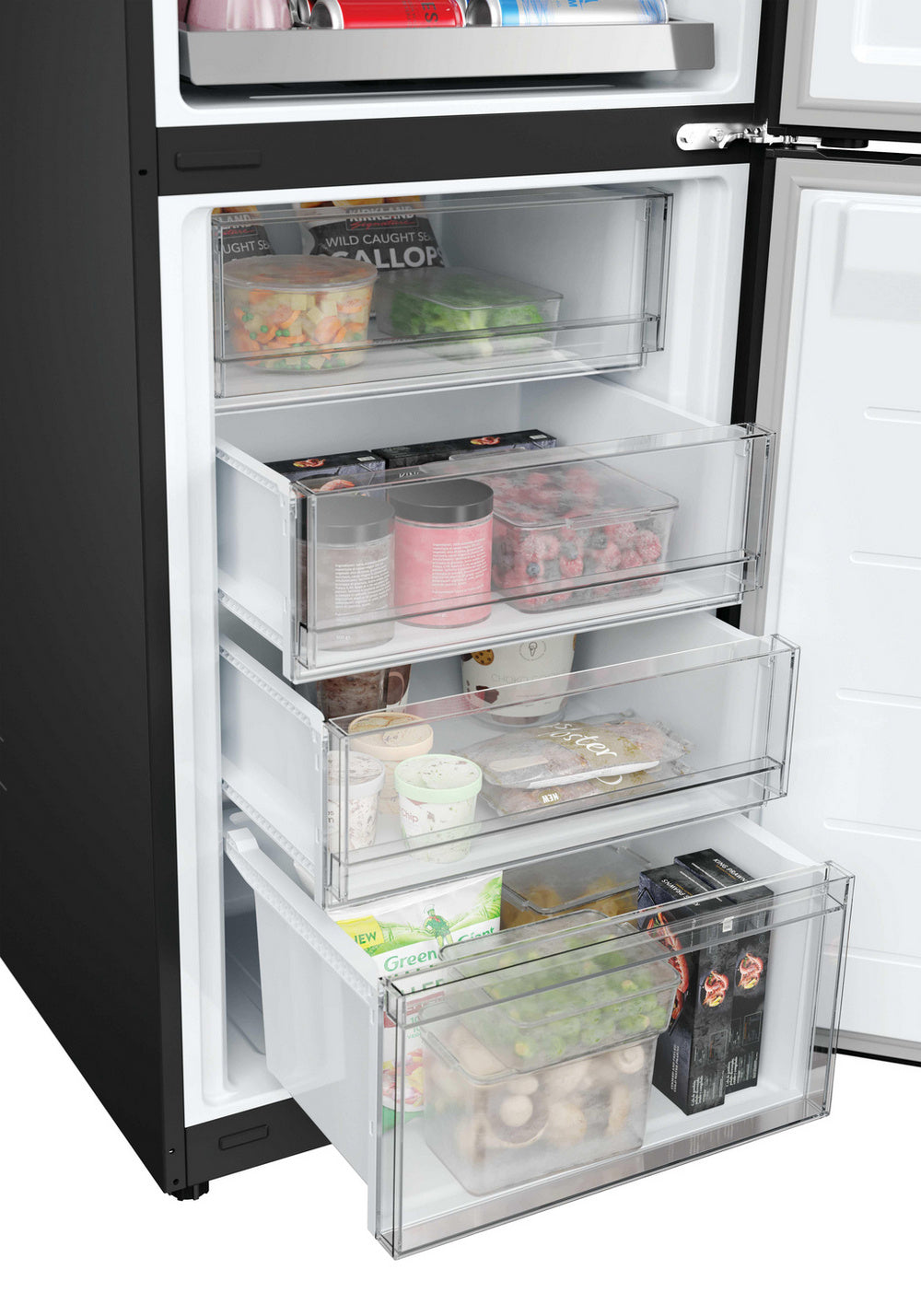 Hoover H-Combi 300 HONCQ3T518ENTK 185cm 50/50 Freestanding Total No Frost Fridge Freezer Black