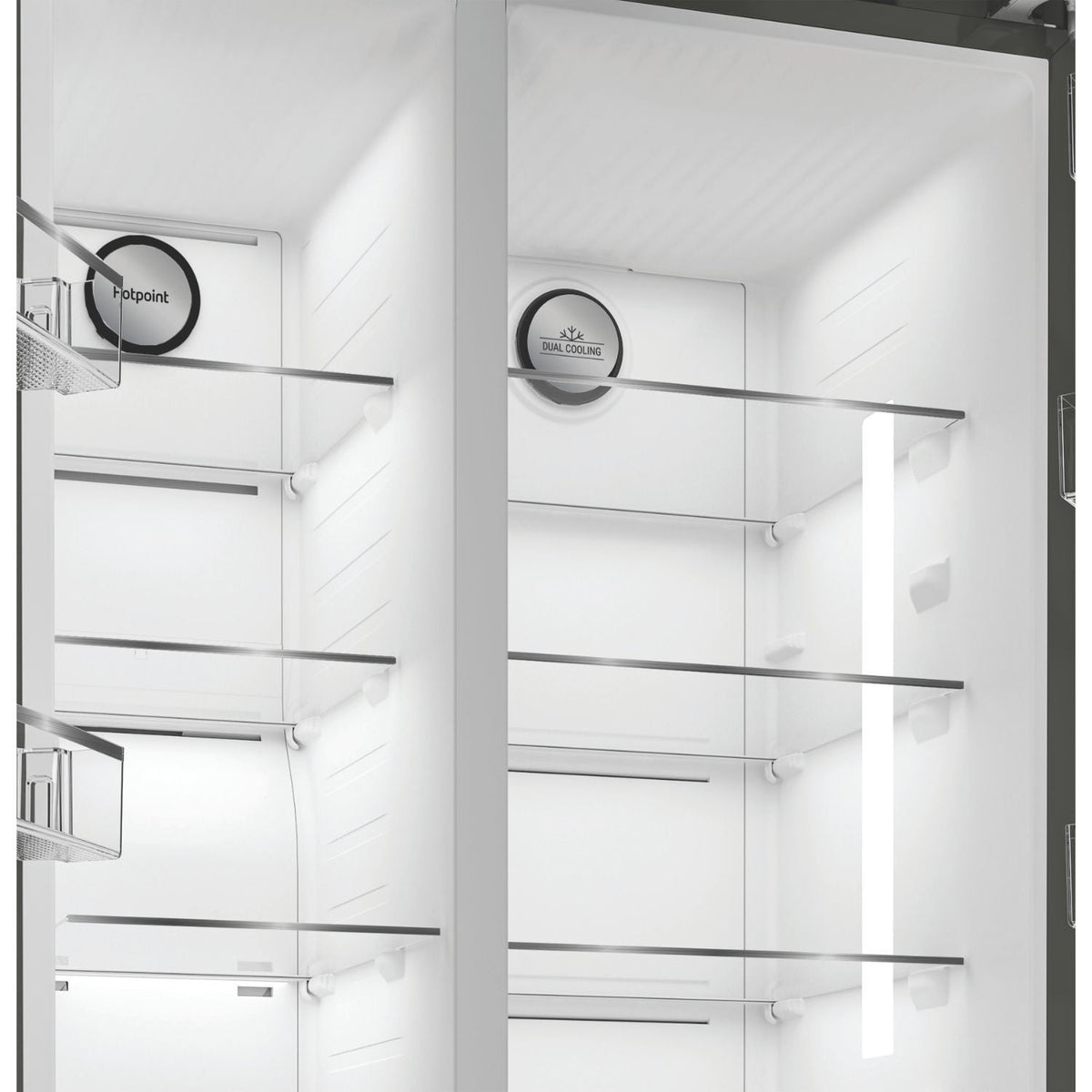 Hotpoint HPG26592XP4UK Side By Side Dual No Frost American Fridge Freezer Silver