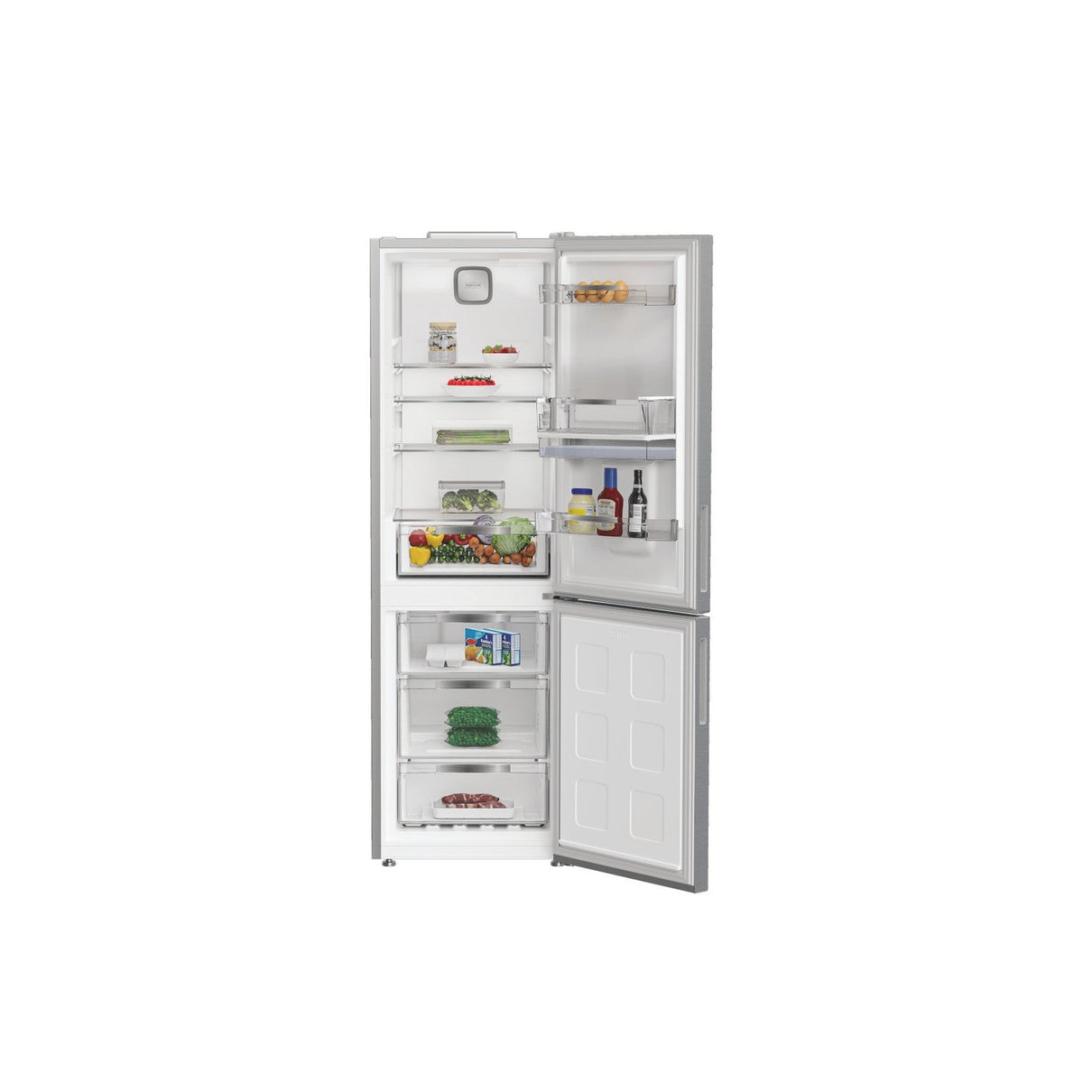 Hotpoint HPK26363WXP4UK Freestanding Dual No Frost Fridge Freezer With Even Flow Inox