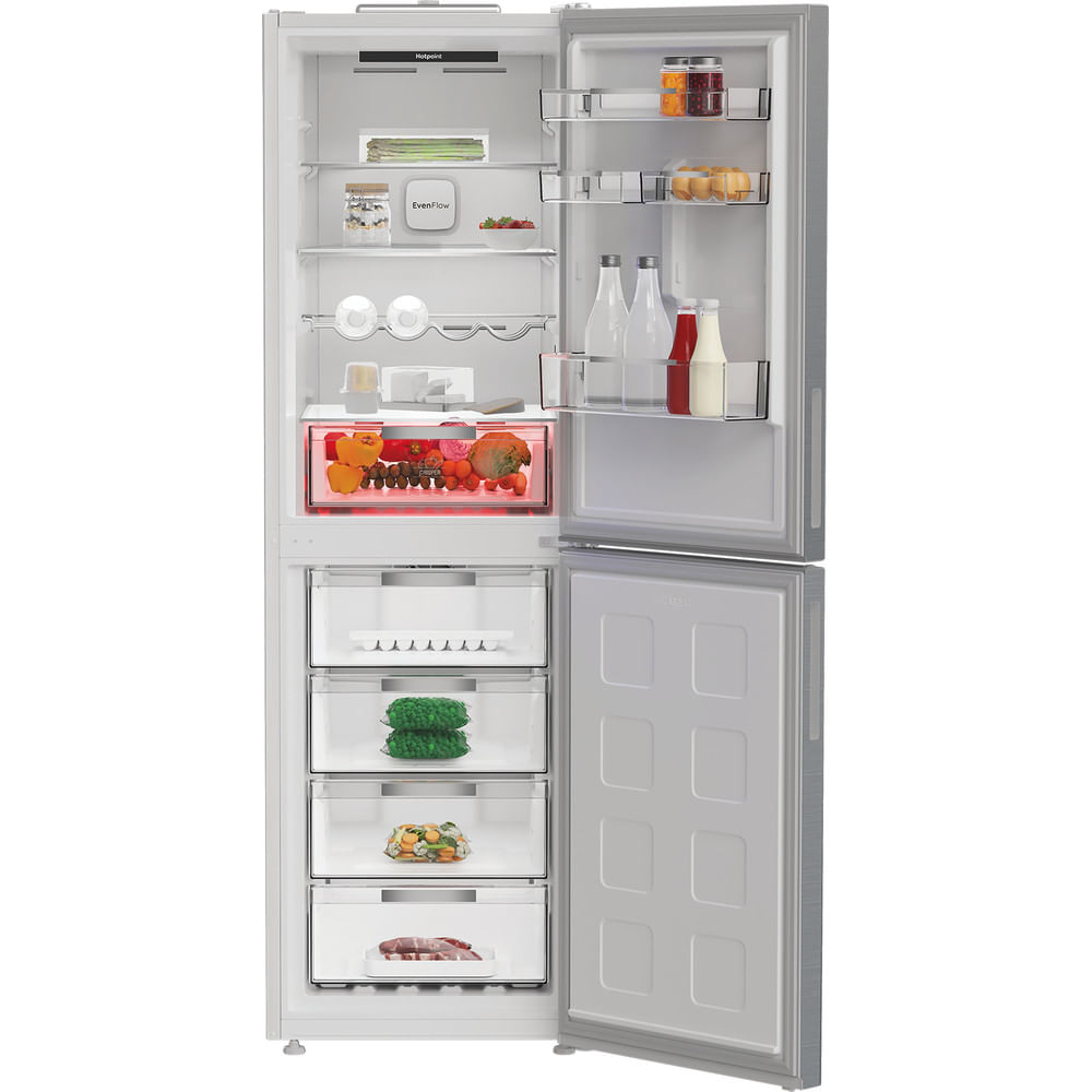 Hotpoint HPKF 6353 XP4UK Freestanding Dual No Frost 50/50 Fridge Freezer Silver HPKF6353XP4UK