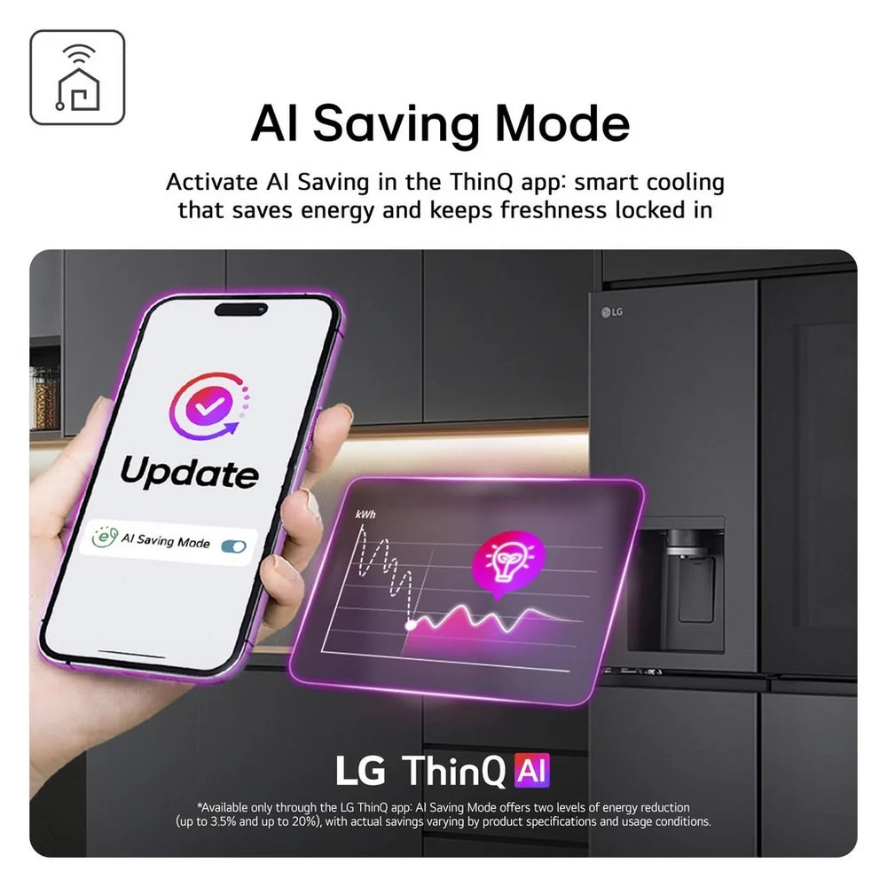 LG GMBS30SEPY Wifi Connected Non-Plumbed Frost Free Multi-door American Fridge Freezer Silver - E Rated
