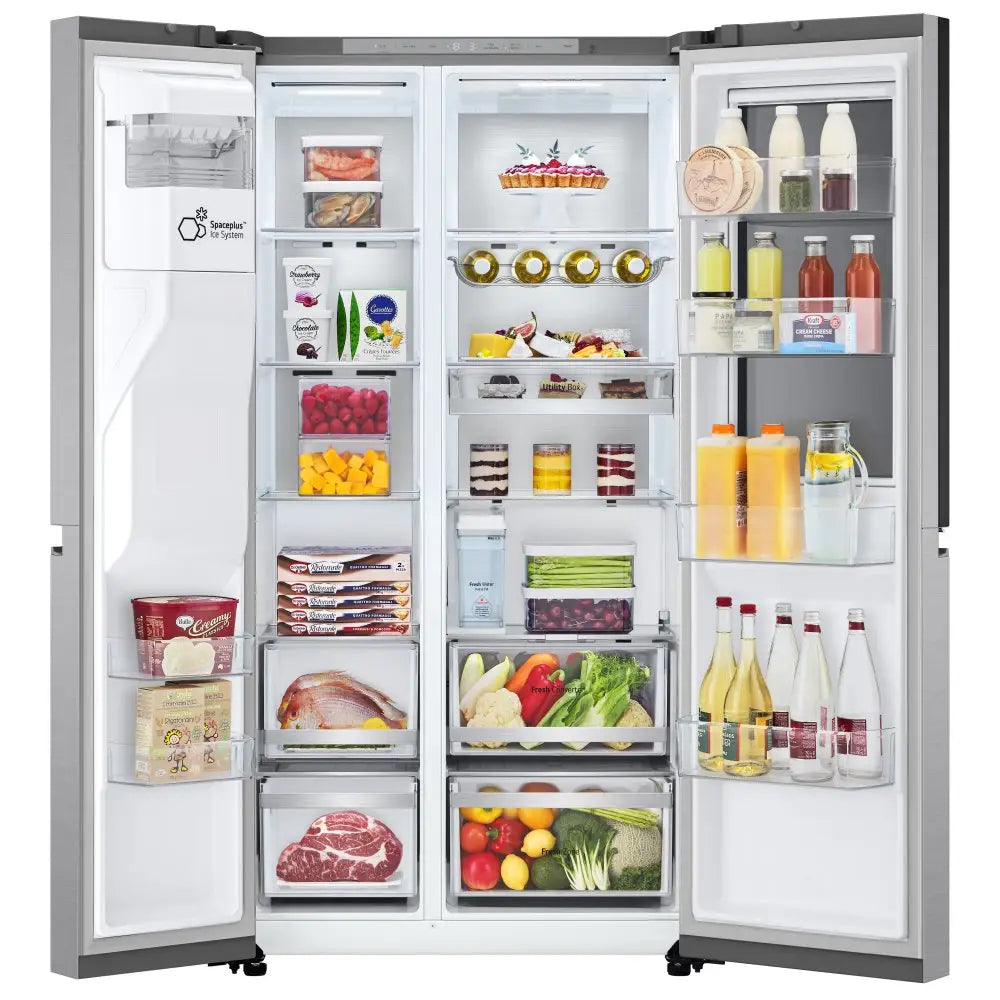 LG GSXE91BSAD 628L InstaView with Ice and Water Non-Plumbed American Fridge Freezer Brushed Steel