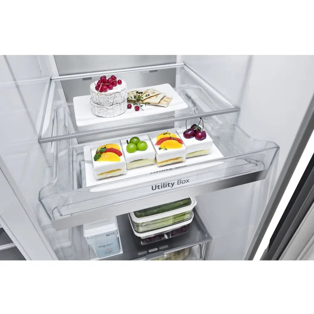 LG GSXE91BSAD 628L InstaView with Ice and Water Non-Plumbed American Fridge Freezer Brushed Steel