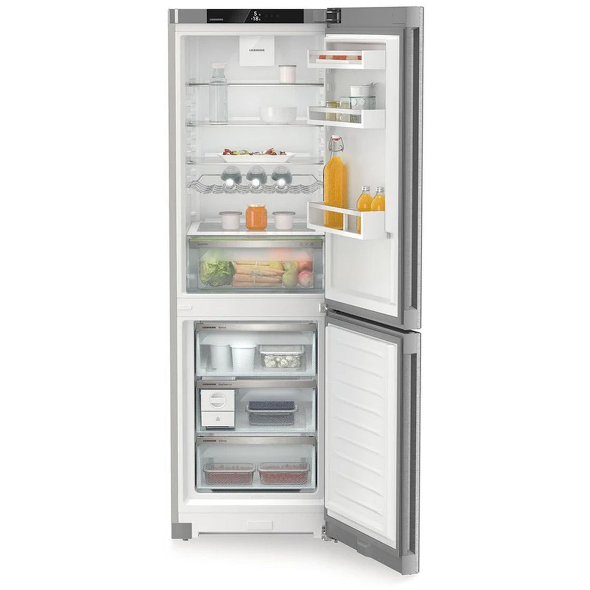Liebherr Plus CNSDB5223 60cm No Frost Freestanding 70/30 Fridge Freezer Stainless Steel