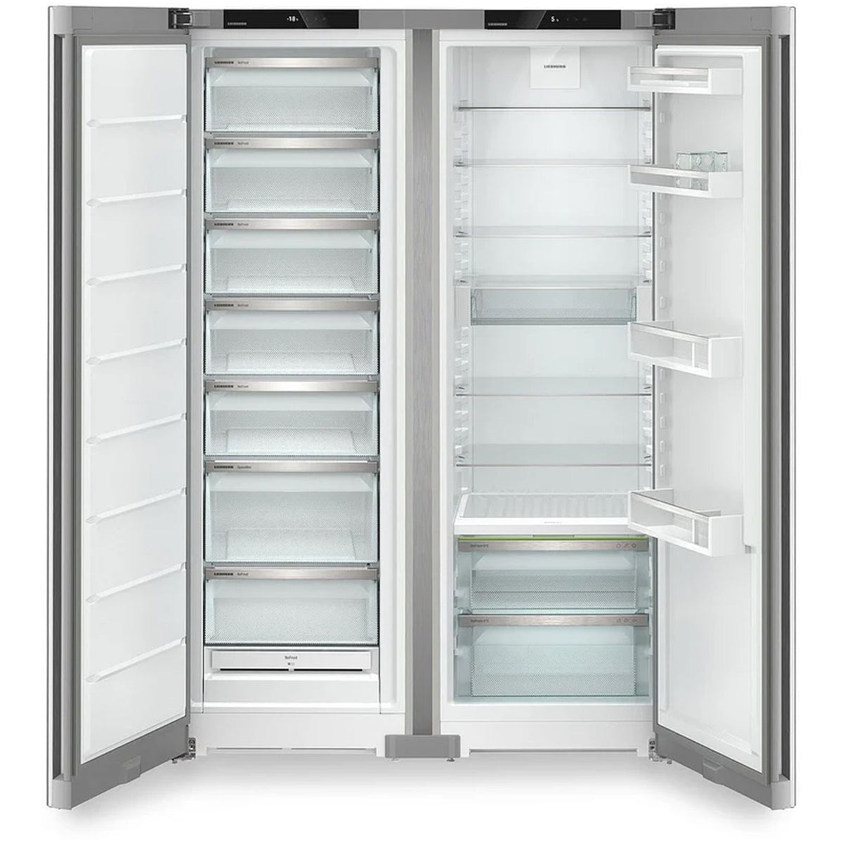 Liebherr Plus XRFSF5225 660L Bio Fresh No Frost Side by Side Freestanding Fridge Freezer in Silver