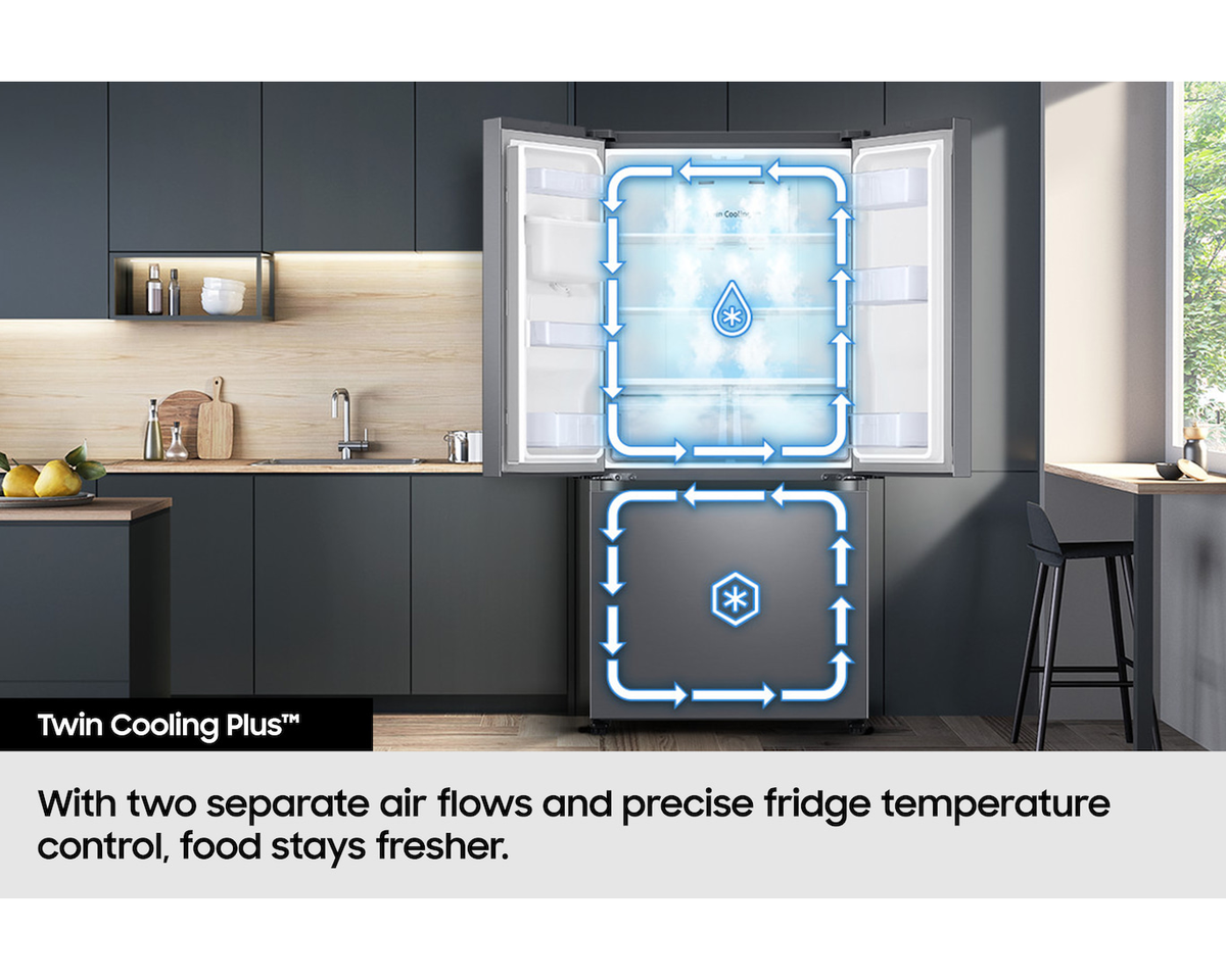 Samsung Bespoke AI RF24BB620EB1EU SpaceMax 674L Total No Frost American Fridge Freezer Black
