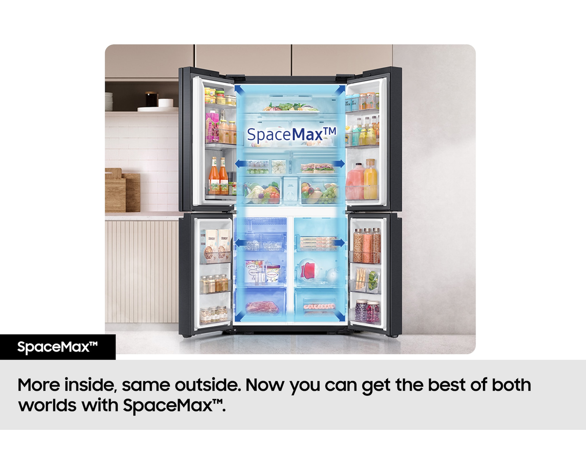 Samsung Bespoke AI RF24BB620EB1EU SpaceMax 674L Total No Frost American Fridge Freezer Black